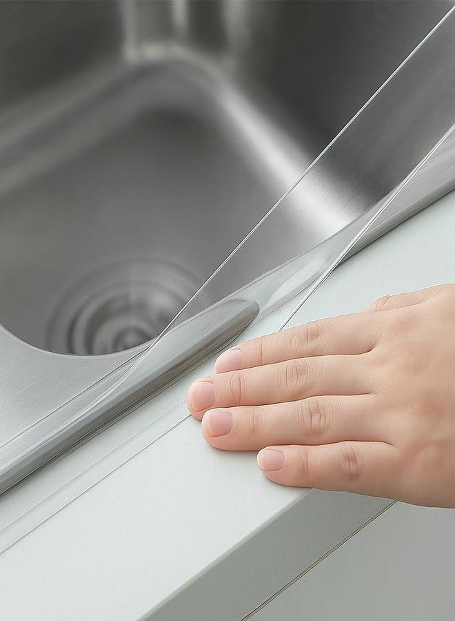 Atharved Transparent Acrylic Waterproof Self-Adhesive Tape for Kitchen Sink Corner Line, Bathroom, Toilet, Wall Corner & Gap Protection Washable Adhesive Caulk Tape,(3" Width x 3 Meter Length) - Image 1